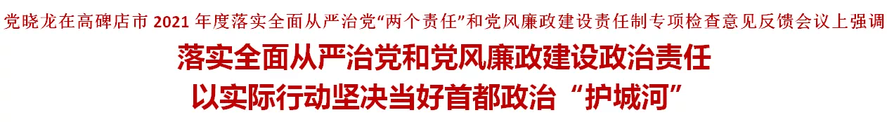落实全面从严治党和党风廉政建设政治责任 以实际行动坚决当好首都政治“护城河”