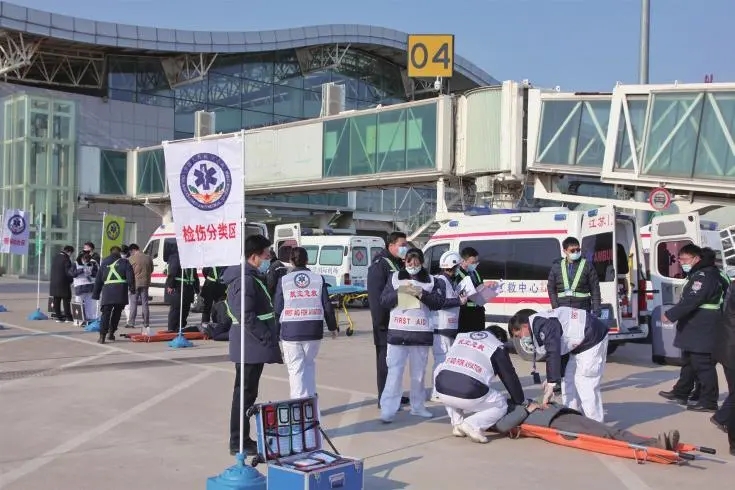 盐城市新年首次启动航空急救模式