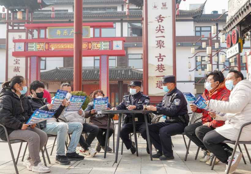 江苏盐城东台：海道桥派出所景区话反诈送平安